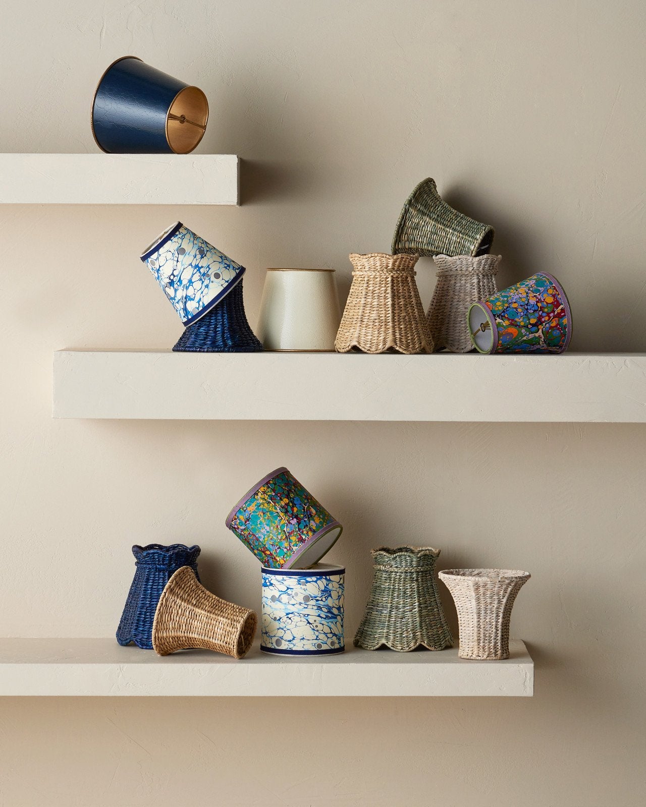 Bell Whitewashed Chandelier Shade